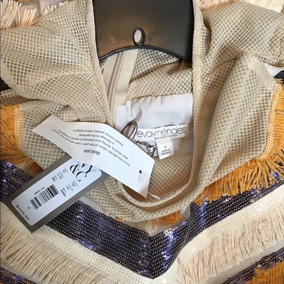 Eva Mendes Sabine striped fringe sequin dress 0 - Picture 4 of 10